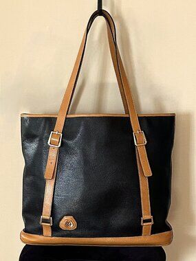 MORABITO Leather Tote Bag Black, Camel Tan